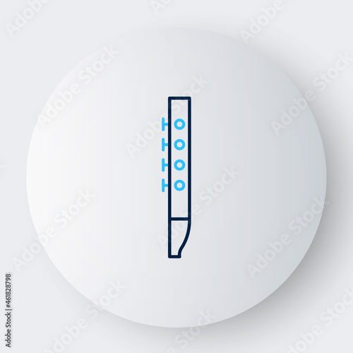 Line Flute icon isolated on white background. Musical instrument. Colorful outline concept. Vector