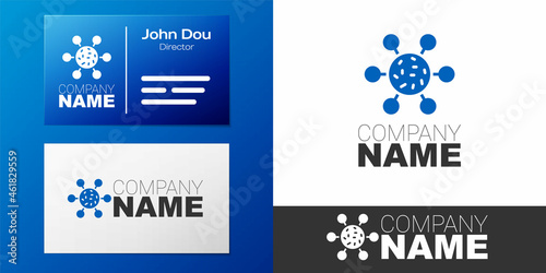 Logotype Bacteria icon isolated on white background. Bacteria and germs, microorganism disease causing, cell cancer, microbe, virus, fungi. Logo design template element. Vector