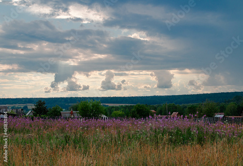 Sverdlovsk region. Sloboda. Rustic sunset