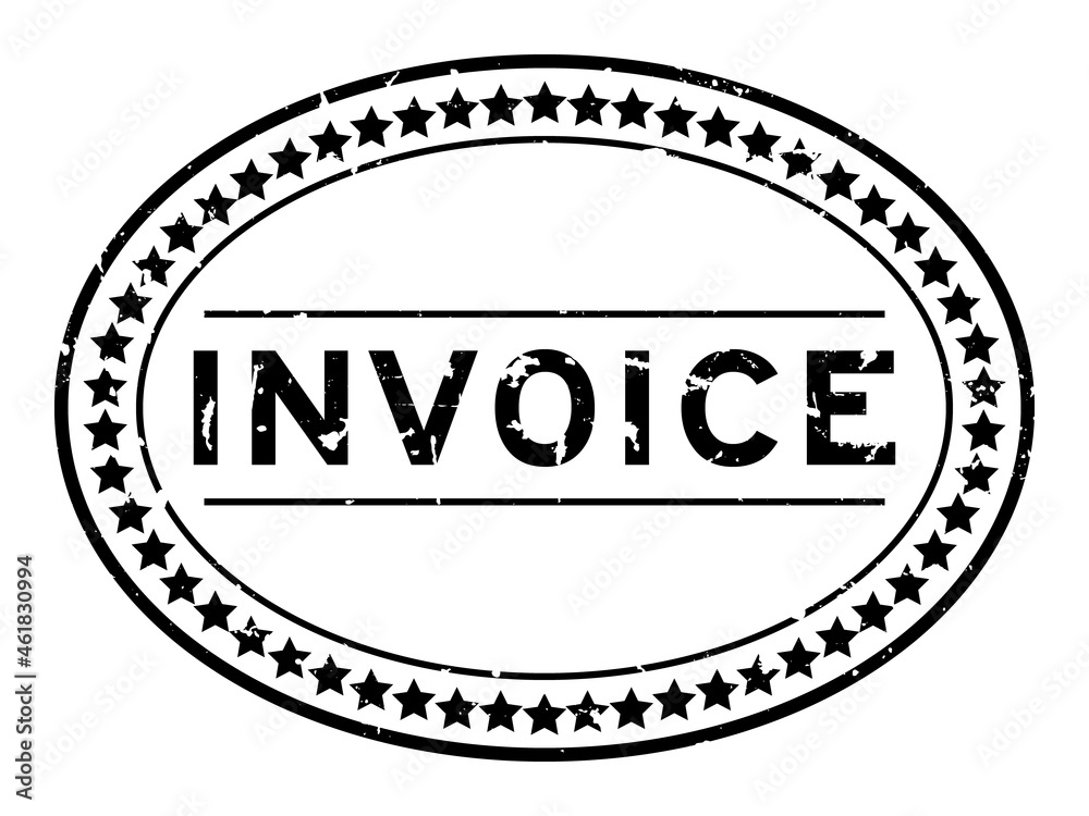 Grunge black invoice word oval rubber seal stamp on white background Grunge black invoice word oval rubber seal stamp on white background