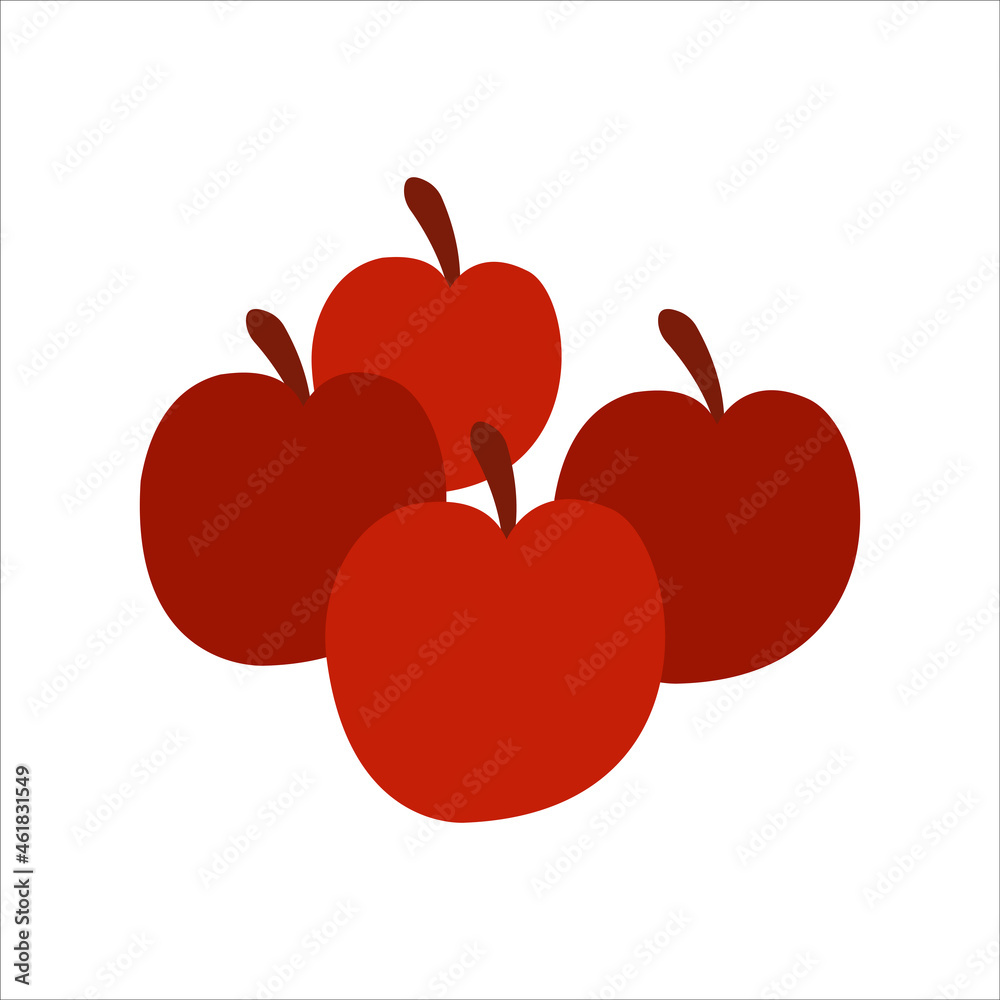 Fototapeta premium Apple flat icon simple vector drawing with illustration design