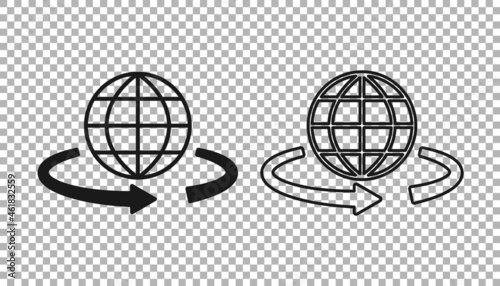 Black 3d modeling icon isolated on transparent background. Augmented reality or virtual reality. Vector