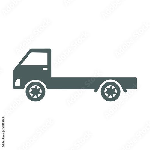 Chassis, truck, vehicle icon. Gray vector graphics.