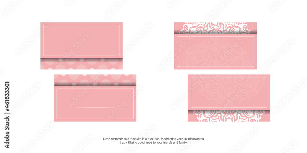Pink business card with greek white pattern for your personality. Pink business card with greek white pattern for your personality.