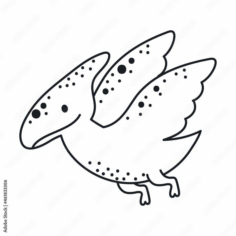 Cute dinosaur in outline sketch style. Funny cartoon dino for kids cards, baby shower, t-shirt, birthday invitation, house interior. Bohemian childish vector illustration. Cute dinosaur in outline sketch style. Funny cartoon dino for kids cards, baby shower, t-shirt, birthday invitation, house interior. Bohemian childish vector illustration.