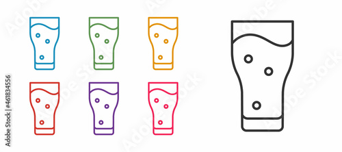 Set line Glass of beer icon isolated on white background. Set icons colorful. Vector