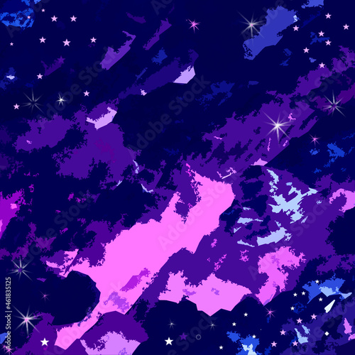 Cosmic background in blue and pink tones with stars