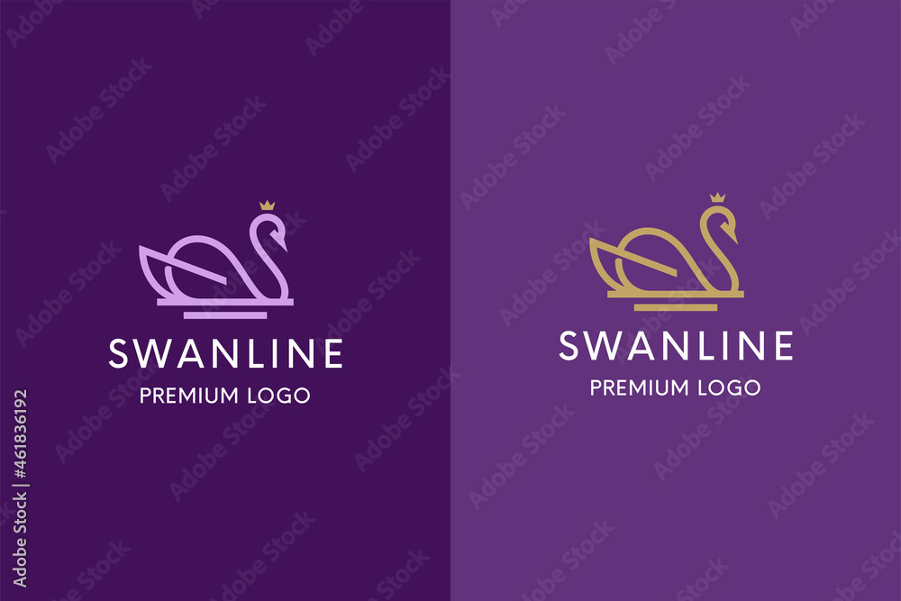 Swan princess premium logo template