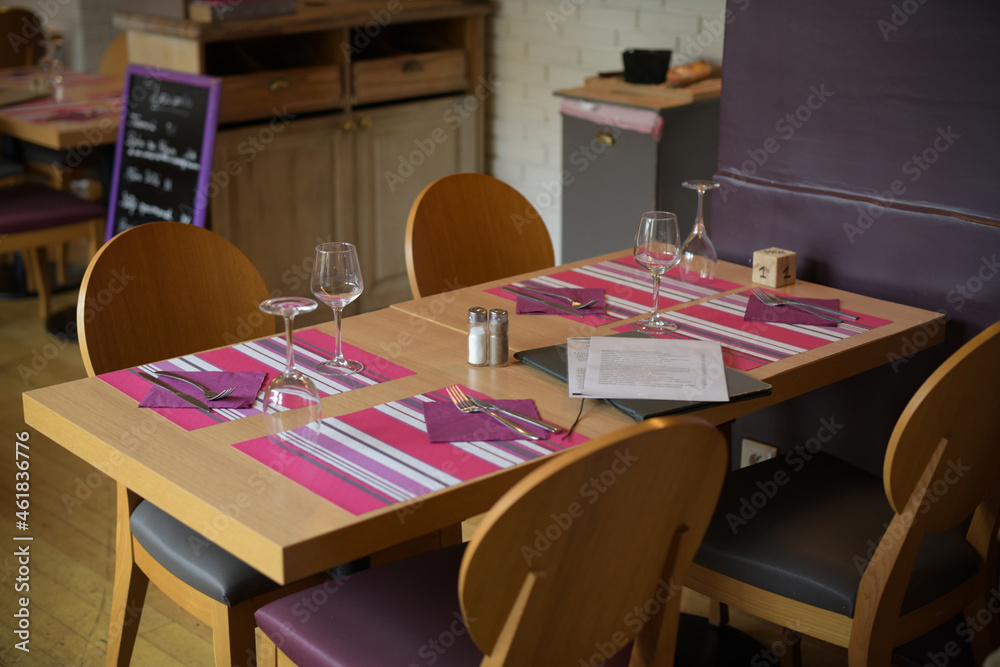 view on the table of restaurant