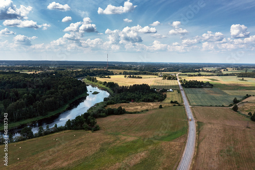 Fototapeta Naklejka Na Ścianę i Meble -  Venta river middle reaches, Latvia.