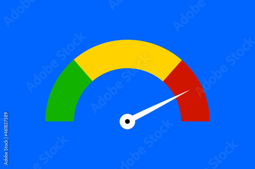 Dreifarbiger Anzeiger im Halbkreis