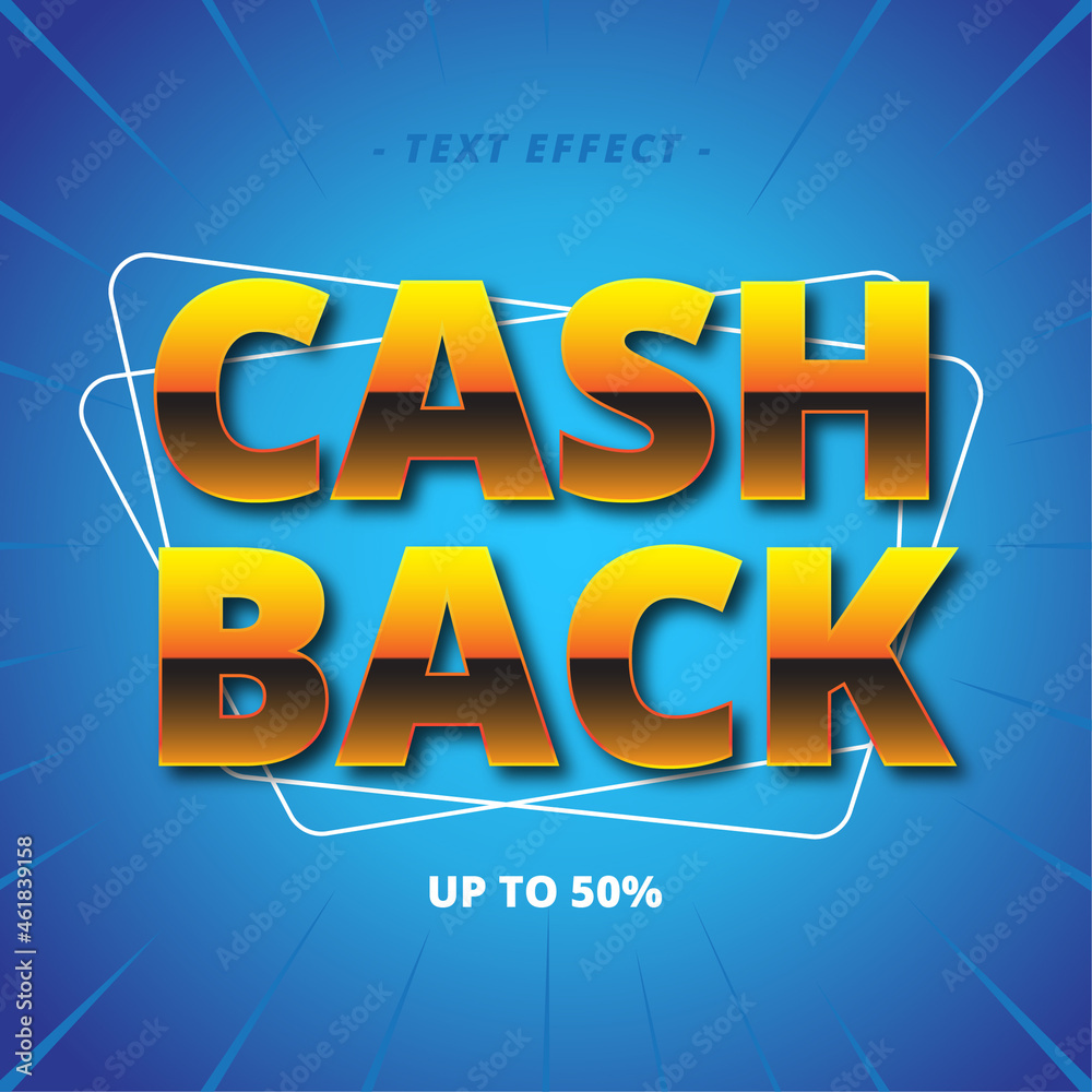CASH BACK TEXT STYLE EFFECT