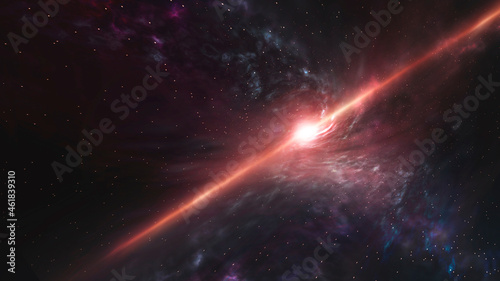 Abstract fantastic space of the universe. Space background with nebula and stars. Dark space background with an unknown planet  flashes of light in space. 3d illustration