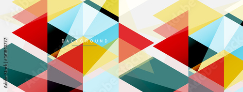 Color triangles composition  geometric abstract background. Techno or business concept  pattern for wallpaper  banner  background  landing page