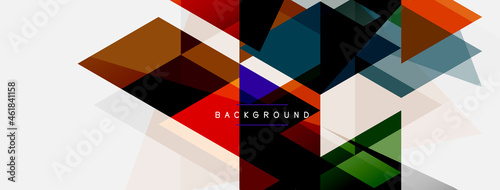 Color triangles composition, geometric abstract background. Techno or business concept, pattern for wallpaper, banner, background, landing page