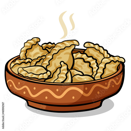 hot varenyky in the plate