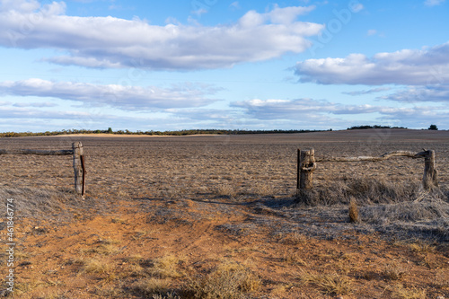 An old farm gate in Victoria's Mallee region.