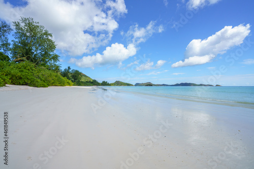 tropical beach at anse volbert on praslin  seychelles