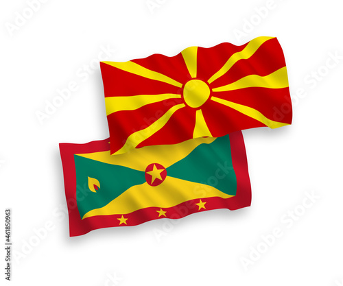 Flags of Grenada and North Macedonia on a white background