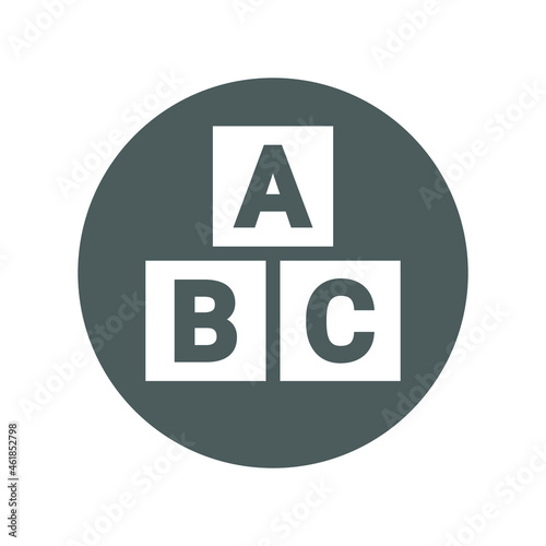 Alphabet, capitals, English, ABC icon. Gray vector design.