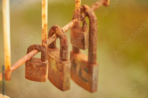 Rust that corrodes padlocks and iron
