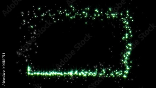 Glowing frame, magic frame, magic dust, glow. Animation of a glowing frame.