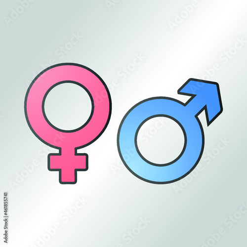 male and female gender symbols gradient vector 