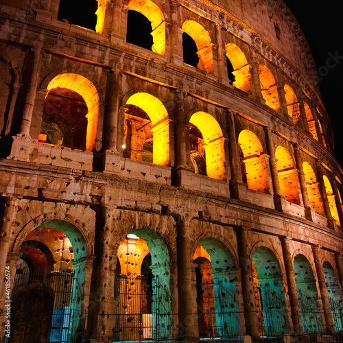 The symbol of Rome at night, the Colosseum