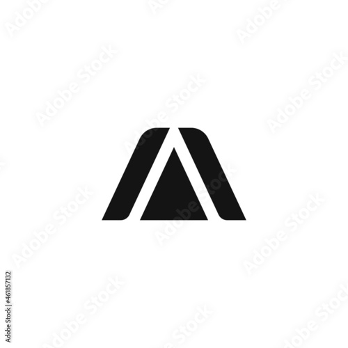 Letter A or IAI with triangle logo design vector template. business tech company icon.