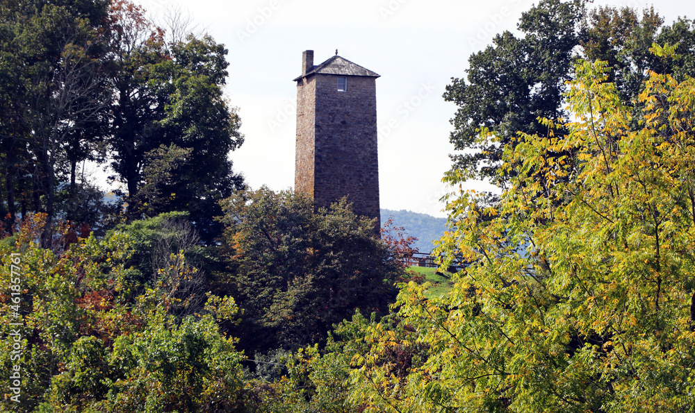 Jackson Ferry Shot Tower on the New River in Virginia.