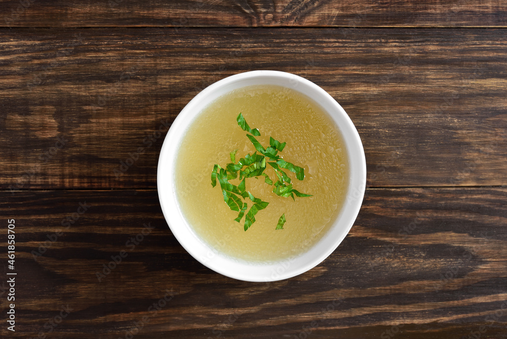 Chicken broth with vegetables and spices Chicken broth with vegetables and spices