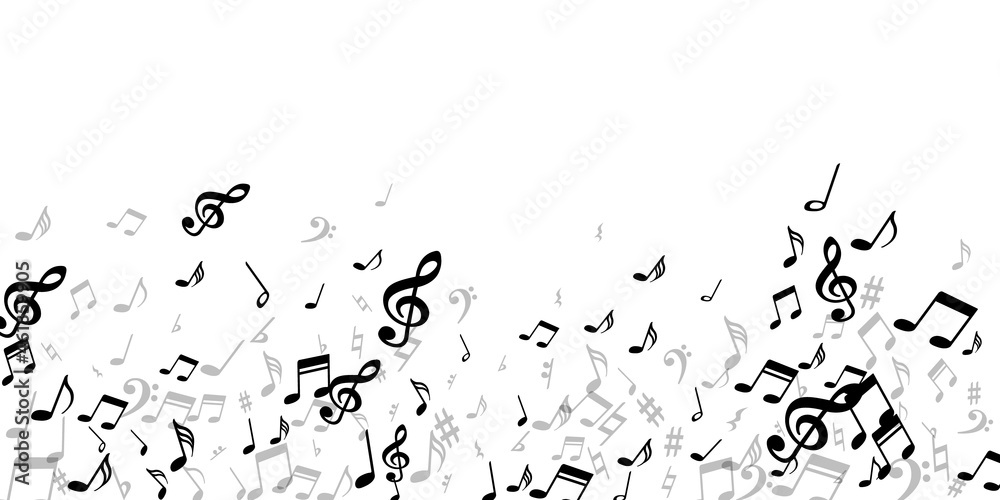 Music notes cartoon vector background. Symphony Music notes cartoon vector background. Symphony