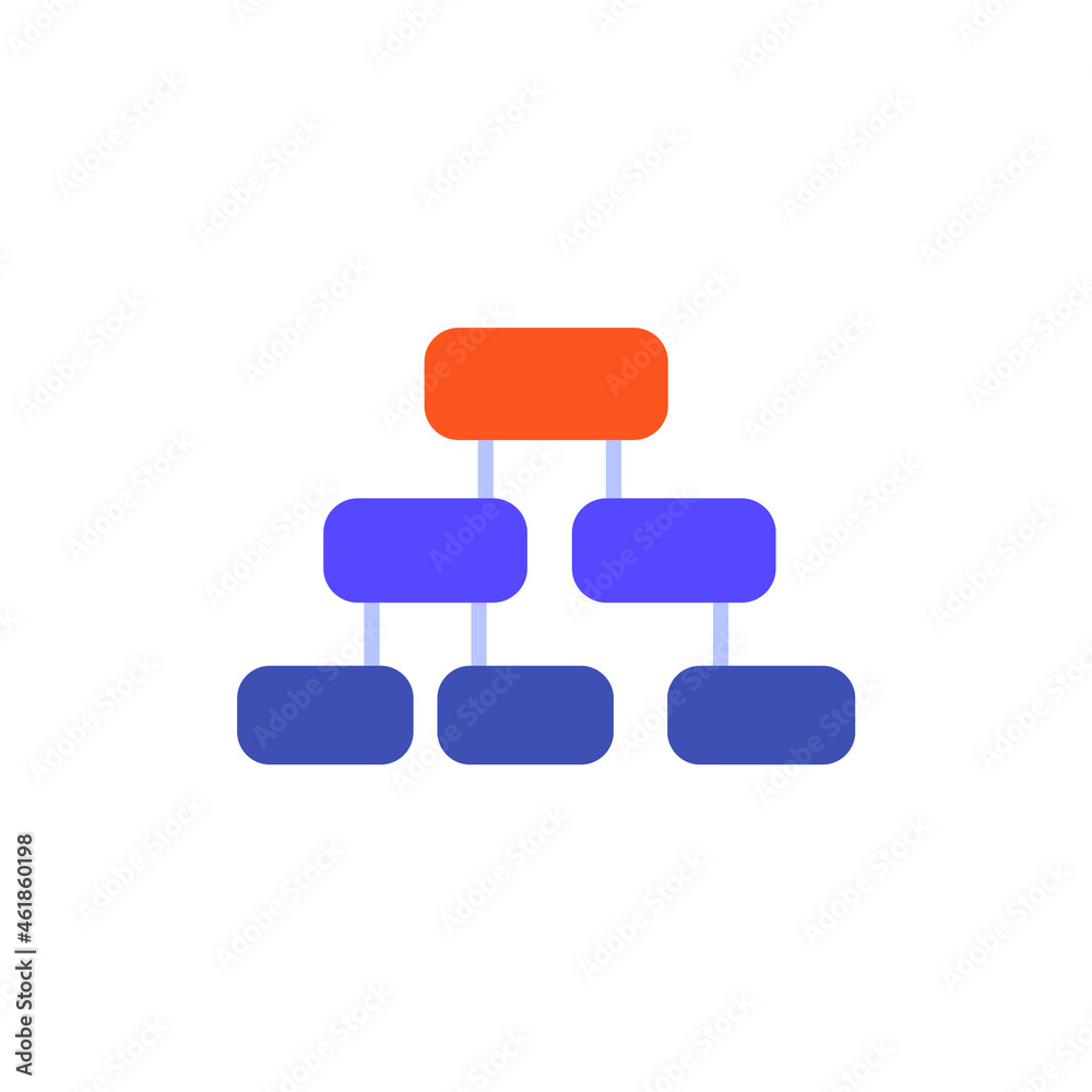 Flow chart icon on white, flat vector Flow chart icon on white, flat vector