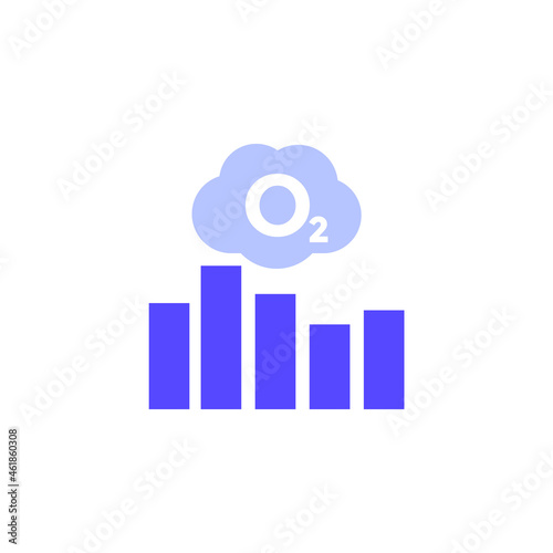 oxygen level icon with a chart