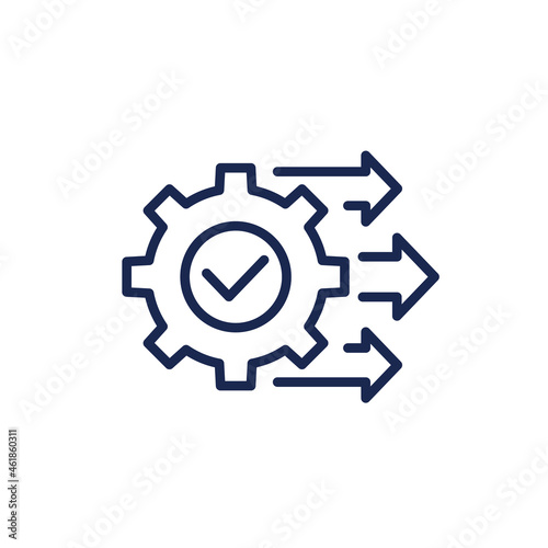 process, operation line icon with gear