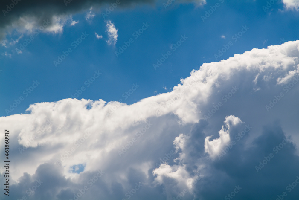 Cumulus clouds in the blue sky. No land view. Cumulus clouds in the blue sky. No land view.