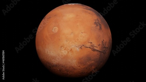 Mars Rotating in Center 4K