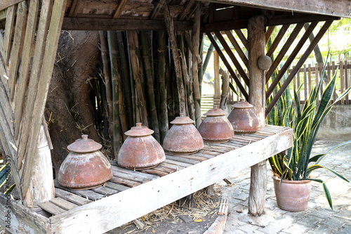 Row of earthernware water containers