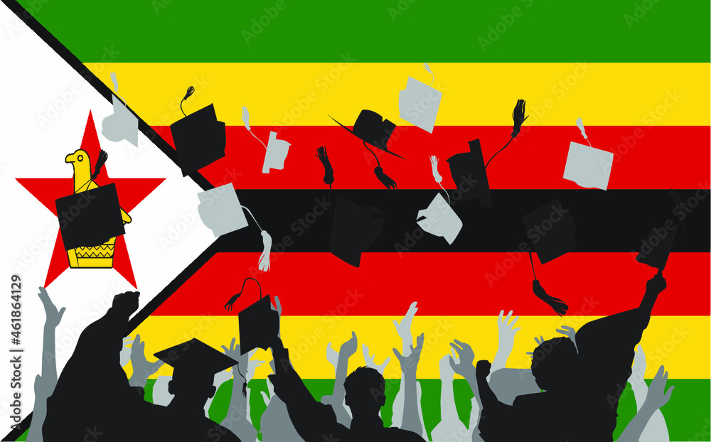 Naklejka premium Graduation in zimbabwe universities