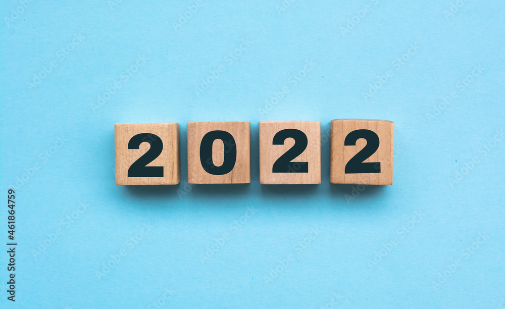 2022 Word Written on Wooden Cubes 2022 Word Written on Wooden Cubes