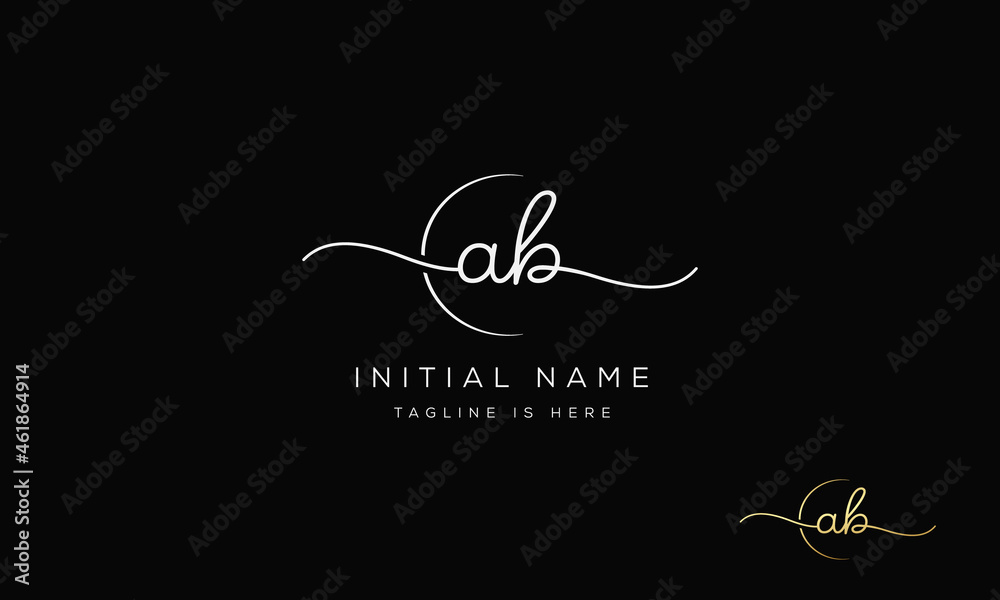 AB BA Signature initial logo template vector. AB BA Signature initial logo template vector.