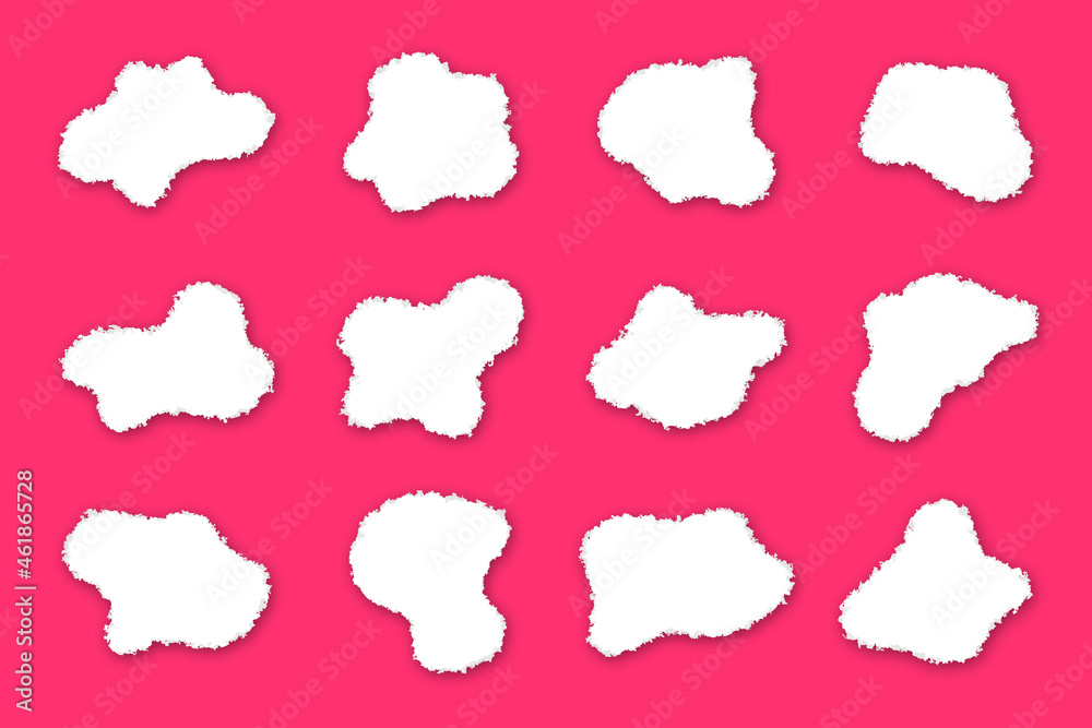 Blank white ripped torn paper sheets collection Blank white ripped torn paper sheets collection