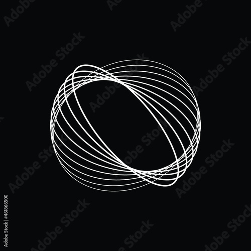 Lines in Circle Form . Spiral Vector Illustration .Technology round. Wave Logo . Design element . Abstract Geometric shape . Twisted ellipses logo design .