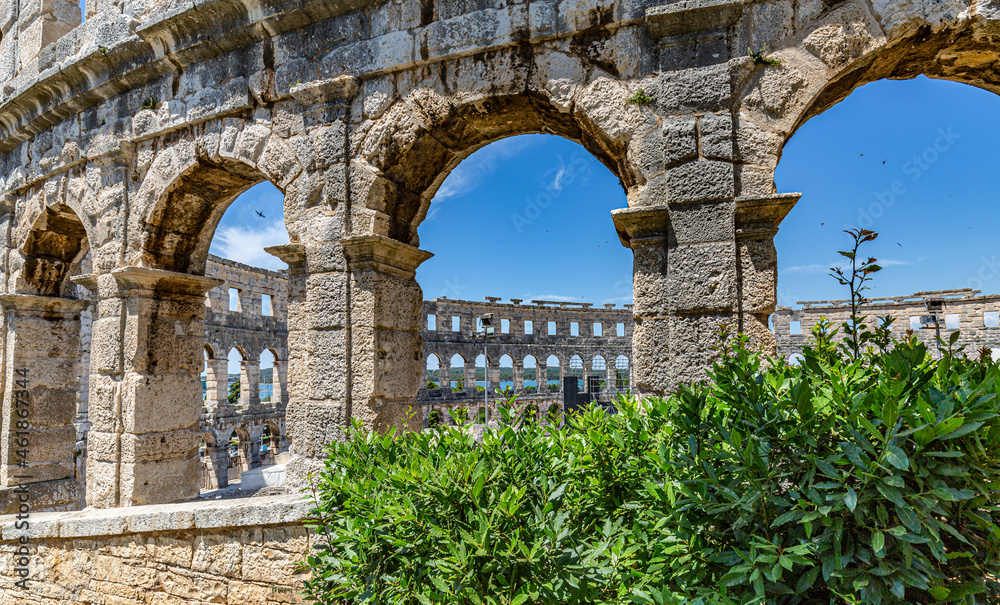 Ancient Roman amphitheater Arena in Pula, Croatia