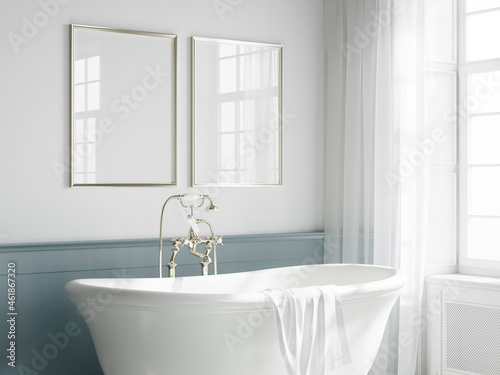 bathroom interior frame mockup  3D render