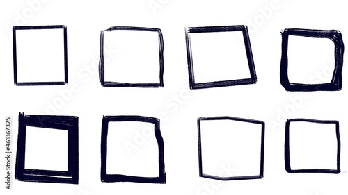 set of black hand down frames