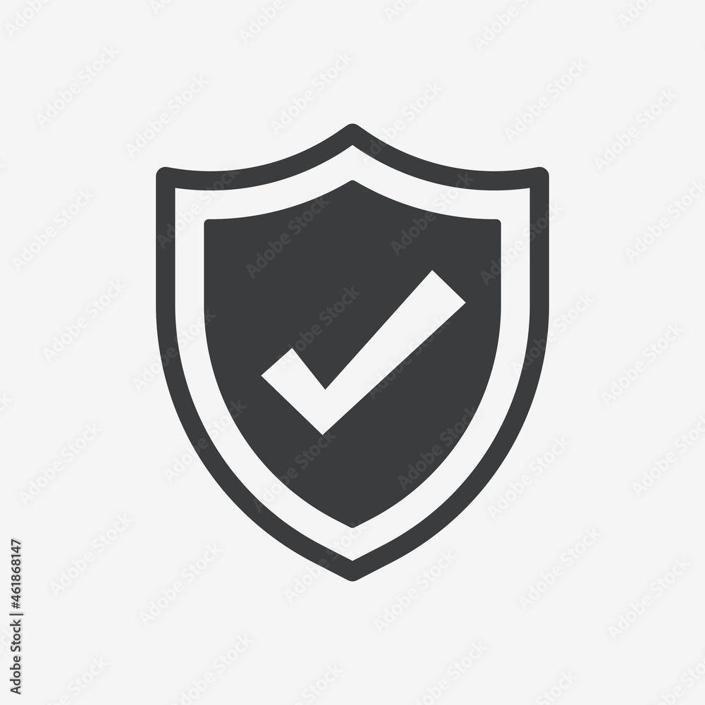 Check Mark Shield Protection Flat Vector Icon Check Mark Shield Protection Flat Vector Icon