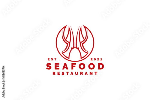 Seafood crab lobster logo template design vector illustration