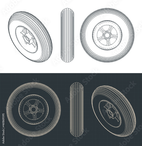 Light airplane wheel blueprints