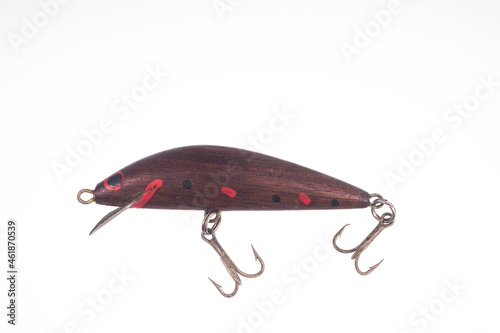 Old vintage handmade timber wooden fishing lure